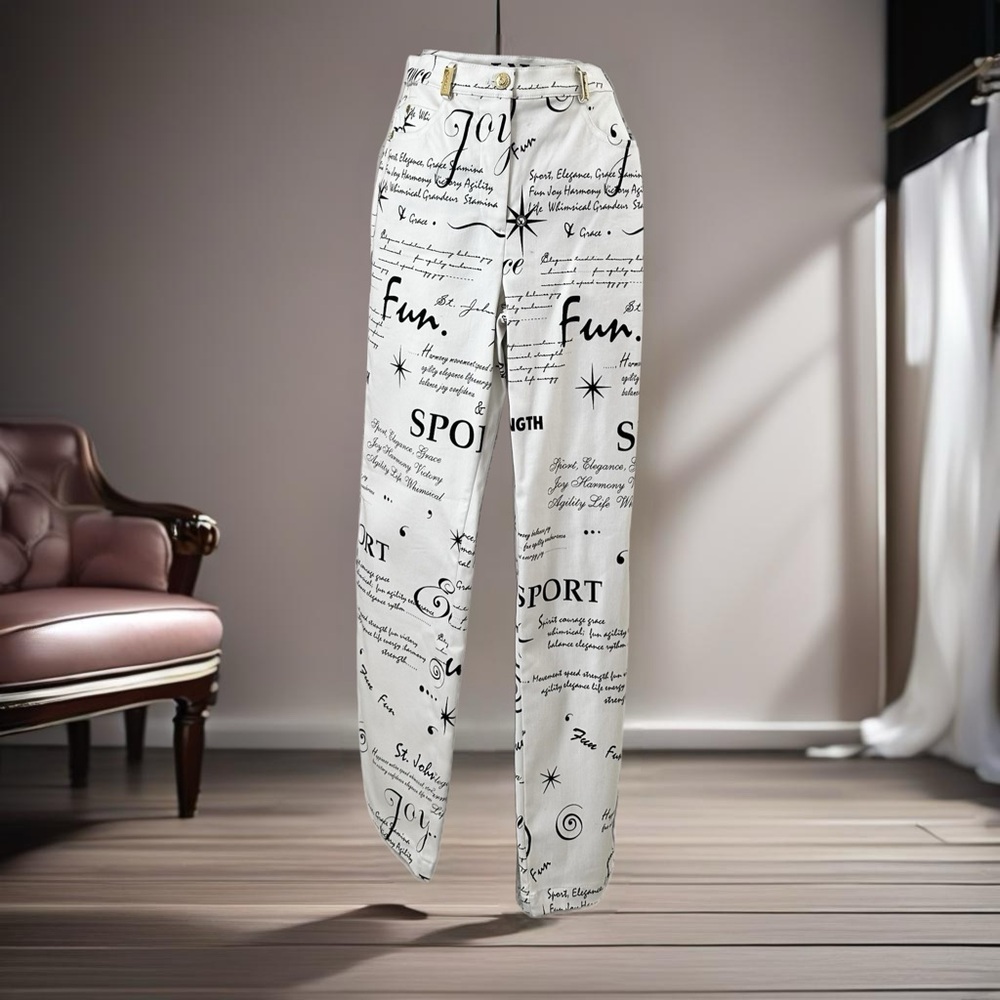St John-Black and White Print 30 Inseam Size 0